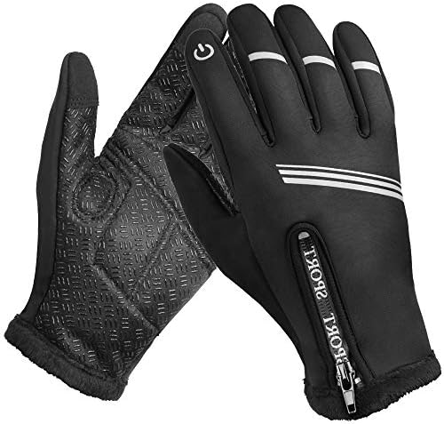 Quakifaxu Winter Warm Gloves, Windproof Touchscreen Thermal Gloves for Men Women Outdoor Water Resistant Workout Skiing Cycling Camping Hunting