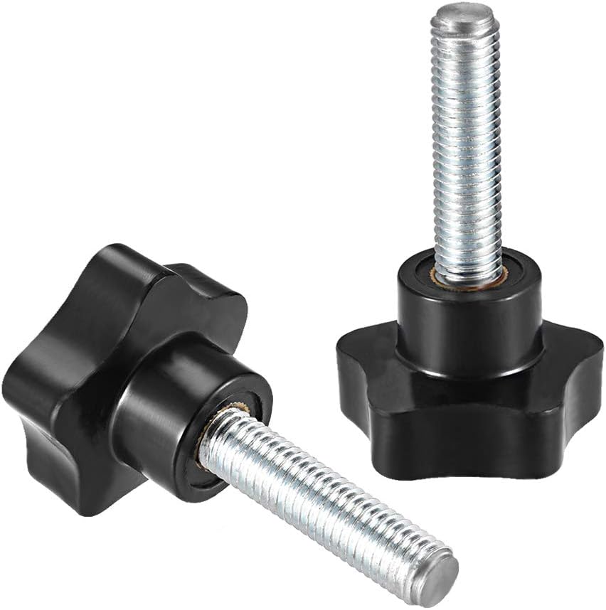 sourcing map Star Knob Grip M12 x 50mm Male Thread Steel Zinc Stud Replacement PP - Image 4