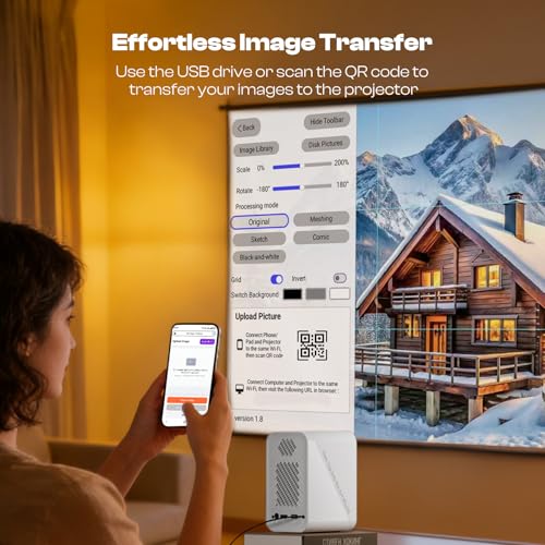 Caydo P1 Art Projector with Exclusive Drawing App for Artists, Portable Auto Focus & Keystone LED Projector for Drawing and Tracing, 4K Support, 100’’ Display, Compatible with iOS/Android, Upgraded