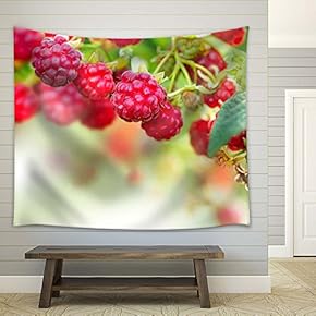 Closeup of Fresh Ripe Berries - Fabric Tapestry, Home Decor - 51x60 inches