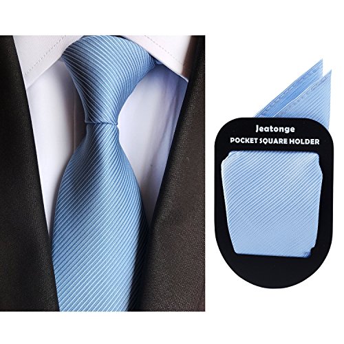 Lot 6 Pcs Mens Ties and 6 Free Matching Pocket Squares, Men's Classic Tie Necktie Woven Jacquard Neck Ties Gift box packing (6+6 style 01)