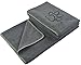 KinHwa Dog Towel Super Absorbent Microfiber Dog Drying Towel Soft Pet Bath Towel for All Dogs and Cats with Embroidered Paw Print 30inch x 50inch Gray