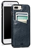 Sena Lugano Wallet, Drop Safe Leather Wallet snap on case for the iPhone 7 Plus - Denim