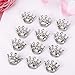 BESTOYARD Crown Brooch Pin Crystal Brooches Scarves Buckle Collar Pin Corsage Bouquet Kit Wedding Party Brooch Pin 12PCS (Silver)