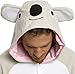 Funziez! Adult Onesie Halloween Costume - Animal Dinosaur Shark - Unisex Plush One Piece Cosplay Suit for Adults, Men and Women (Large, Koala)
