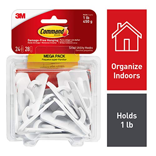Command Utility Hooks, White, 24 hooks, 28 strips (17002-MPES)