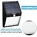 GRDE 4 Pack Outdoor Solar Lights 16LED Motion Sensor Security Outside Wall Lights with Bright/Dim Mode for Home Patio Yard Deck Garden Path Porch Driveway Stairs