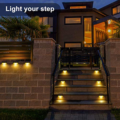 Solar Deck Lights Outdoor, 16 Pack Fence Post Solar Lights, Solar Step