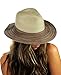 NYFASHION101 Multicolor Weaved Band Matching Brim Panama Fedora Sun Hat, Brown
