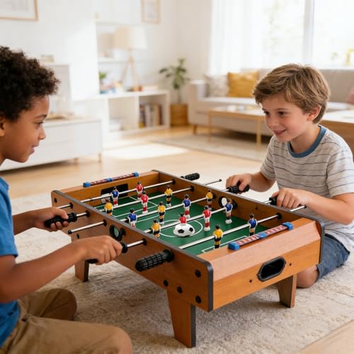 NUCLMNA Mesa de Futbolito, Juego de Puzzle de Fútbol Portátil, Futbol Juego de Mesa Mini Mesa Multijuegos para Niños y Adultos, Fácil de Instalar, Ideal para Regalos, Fiestas y Familia