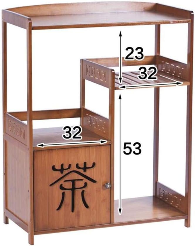 Bookcases Pengjun Multifunctional Storage Rack Solid Wood Tea Storage Rack Kitchen Rack Home Storage Cabinet Steady Color Brown Amazon Co Uk Kitchen Home