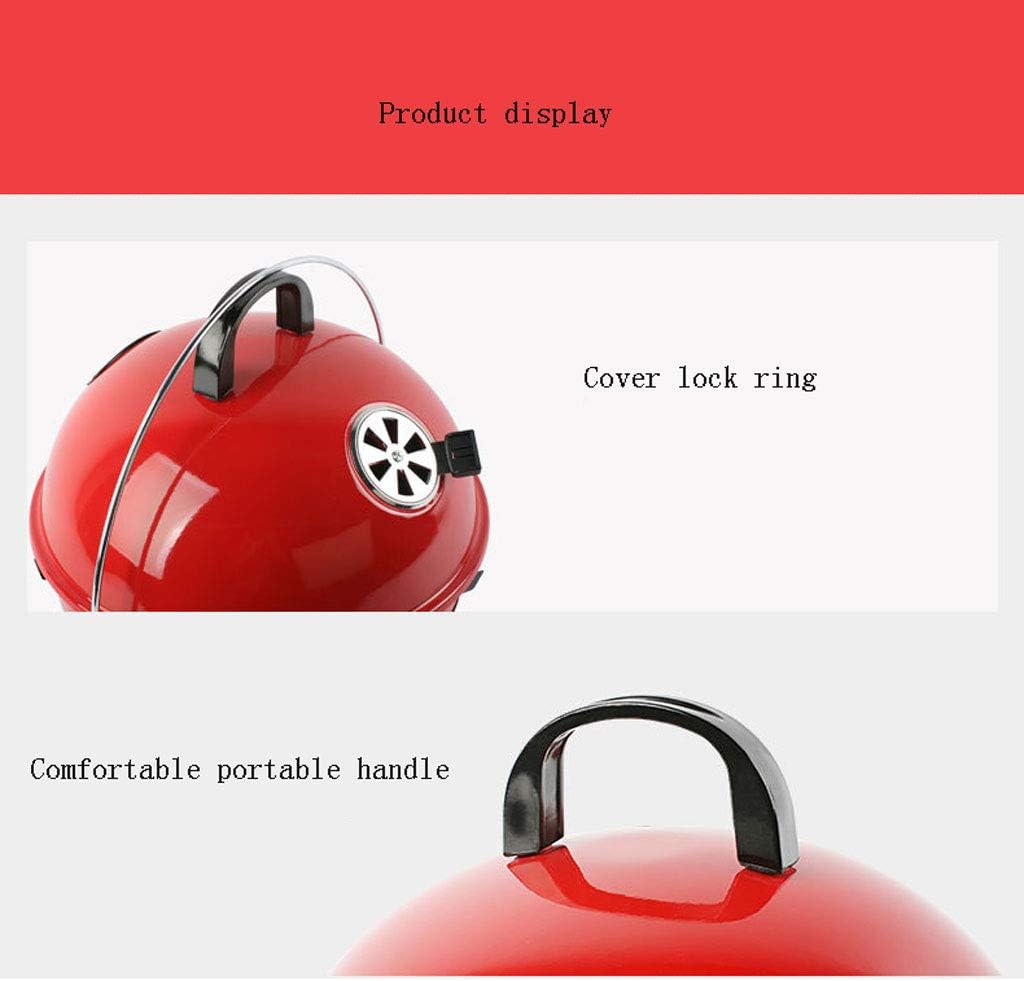 review ZJJ& BBQ Barbecue Grill Outdoor Charcoal Portable Grill Round Apple Stove