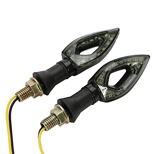 DIFEN Universal Motorcycle LED Indicators Turn Signal Light Blinker Marker for Yamaha R1 R6 FZ6 FZ1 FZ FJR Fazer XT WR TT-R (Pack of 2)