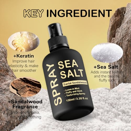 LBOYLOVE® Sea Salt Spray for Hair, Men's Texturizing Surf Spray for Adding Volume & Texture, Hair Volume for Men, Light Hold & Natural Finish, Ideal for All Hair Types & Lengths, 100ml/3.38 fl.oz.