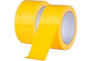 XUXU 2 Pack Duct Tape Heavy Duty Waterproof, Strong Adhesive Yellow Duct Tape Bulk for Indoor Outdoor Repairs Tear by Hand, 40 Yards x 2 Inch Total