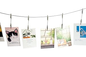 TFU Wall Hanging Photo Display, DIY Picture Photo Frame String with 12 Clips for Hanging Photos Notes and Artworks (Adjustable Alligatory Clip)