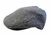 John Hanly & Co. Irish Tweed Flat Cap - Grey Herringbone - Made in Ireland