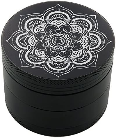 Micro Crusher Inc Flower Laser Etched Design 4pcs Large Size Herb Grinder with Free Scraper Item # ETCH-G012317-82