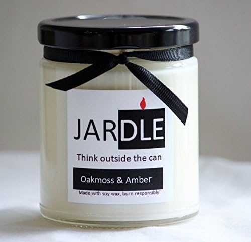 9 oz Soy Candle Oakmoss &amp; Amber Scented Dye Free Lead Free With Cotton Wick
