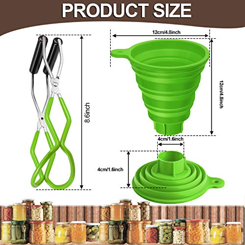 Canning Jar Lifter and Silicone Collapsible Funnel Foldable Large