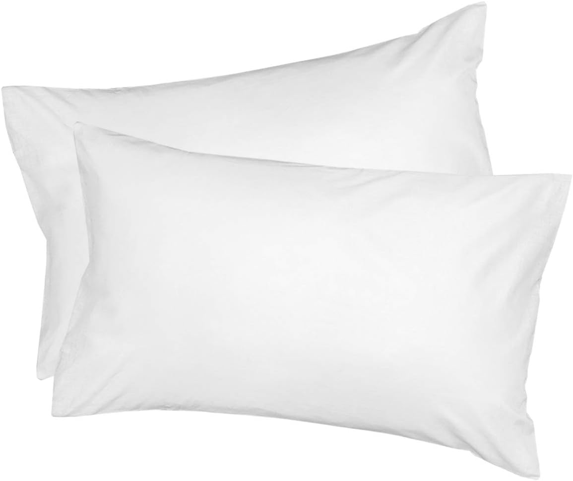 100% Bamboo Super Silky Soft Plain Luxury Pillowcases Pack Contains x2 Pillow Cases (White)