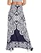 LL WB1207 Womens Printed Fold Over Maxi Skirt XL NAVY
