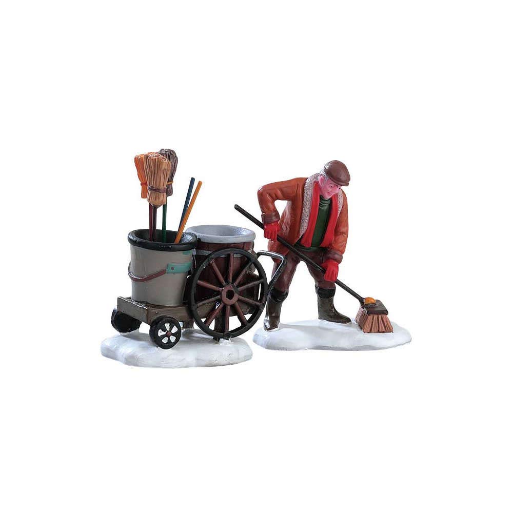 Lemax Christmas Village Street Sweeper Set Of 2-52093