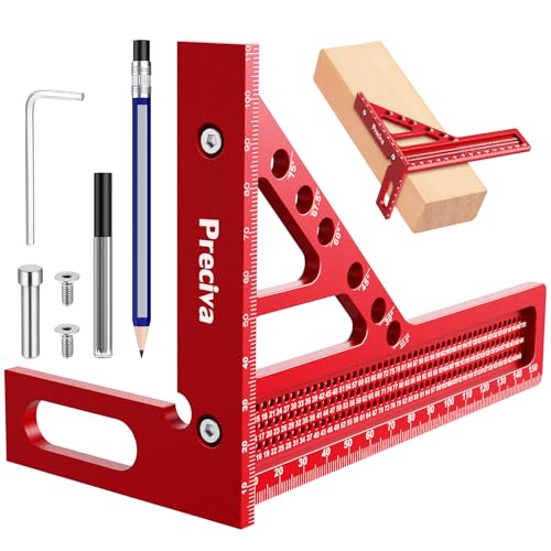 3D Multi-Angle Measuring Ruler, Preciva 3D Mitre Angle Aluminium Alloy Protractor Multifunctional Angle for Woodworking, DIY, Crafts