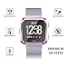 UHKZ Compatible Fitbit Versa Bands, Stainless Steel Mesh Milanese Sport Metal Wristband Loop Accessories for Women Men with Fitbit Versa Screen Protector Case Compatible Fitbit Versa Smartwatch