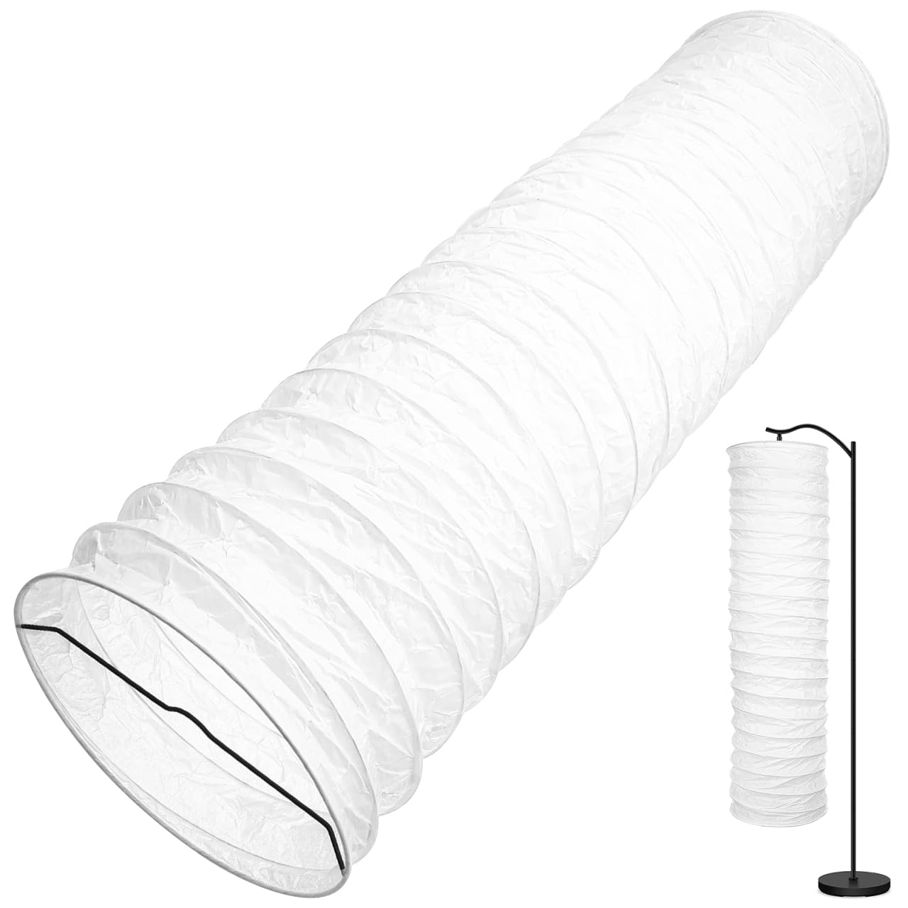 Balacoo Nordic Style Paper Floor Lamp Shade, Simple White Standing Lampshade for Living Room, Bedroom, Hotel Decor