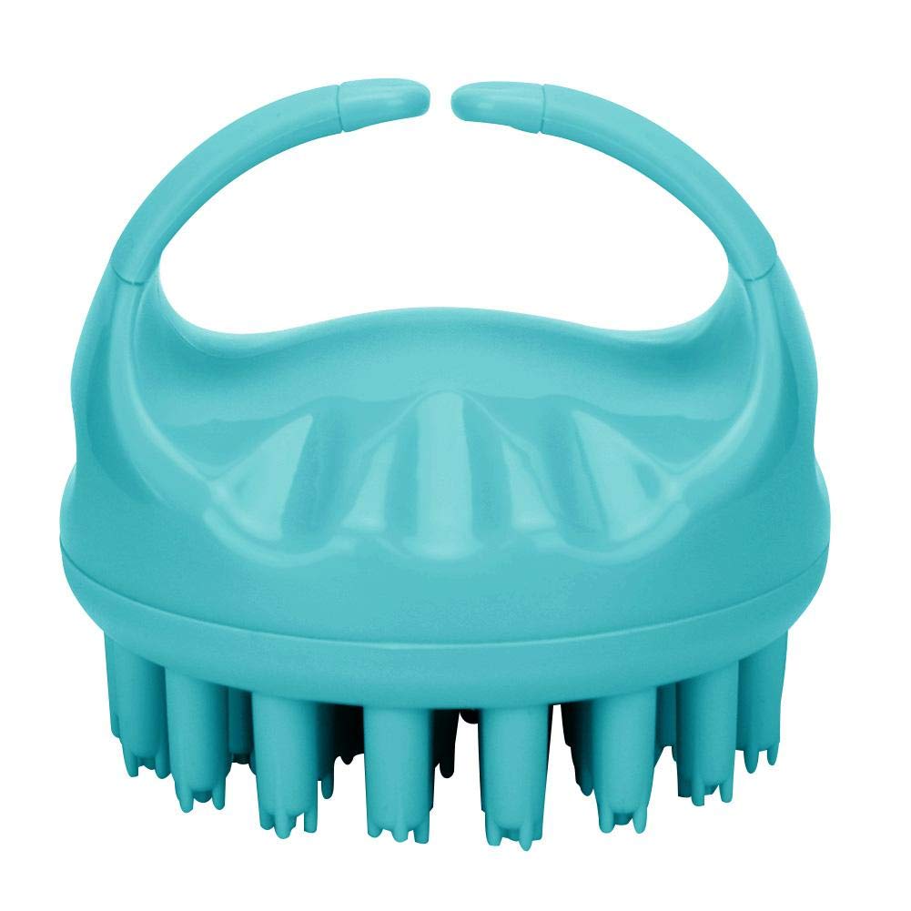 Shampoo Brush, Massage Brush with Comfortable Grip Design, Cold & Heat Resistant, Promotes Blood Circulation, Food Grade Silicone, Green Color, for Daily Bath & Hair Care