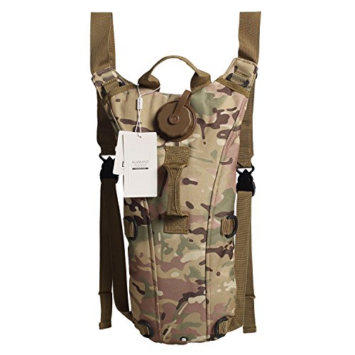 Seamand 3L Hydration System Water Bag Pouch Backpack Bladder Climbing Hiking Cp Camo
