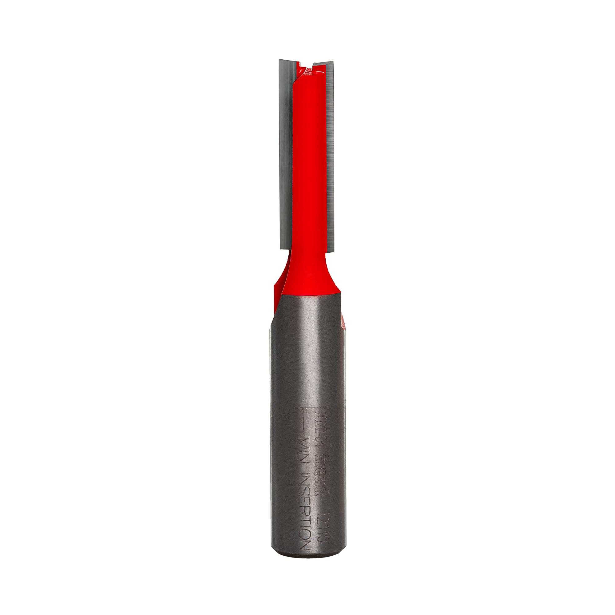 Freud 12-110: 3/8" (dia.) Double Flute Straight Bit with 1/2" shank, 2-7/8" overall length,Red — image 1