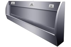 RIYIFANRONG 304 Stainless Steel Urinal, Wall Mounted Men's Adult Urinal Commercial High Efficiency Flushing 100cm Urinal Trough, Intelligent Sensor Toilet Splash-Proof Male Urinal,for Schools/Public Places