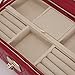 WOLF Caroline Small Jewelry Case, 6x8.75x4.25, Red