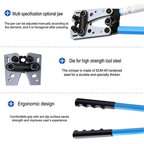 Knoweasy Battery Cable Lug Crimping Tool Wire Crimper Tool for Heavy
