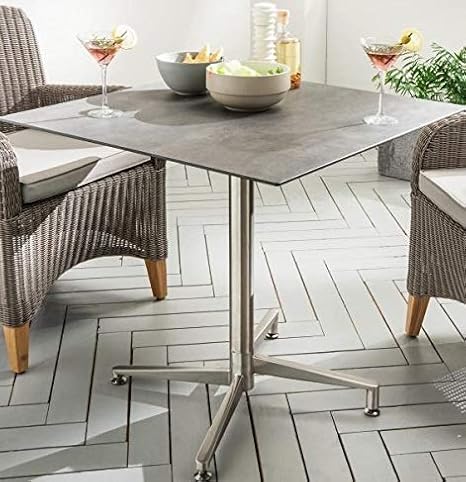 Amazon De Destiny Tisch Loft Gartentisch 68 X 68 Edelstahl Hpl Platte Gastrotisch Esstisch 7654913