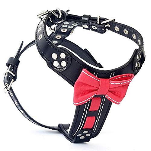 Bestia Bowtie leather dog harness. 100% leather. Padded chest plate. Hand Made in Europe!