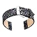 KuToo Replacement for Gear Sport/S2 Classic Bands, Leather Glitter Wristband Band for Samsung Gear Sport/S2 Classic/Garmin VivoActive 3/20mm Smart Watches (3D Glitter Black)