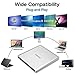 JOKDEER USB 3.0 External DVD-RW Drive Burner All-aluminum Ultra Slim Portable DVD Rewriter Burner CD/DVD-RW Writer Burner for Laptop and Desktop PC Windows and Linux OS Apple Mac Macbook Pro (Silver)