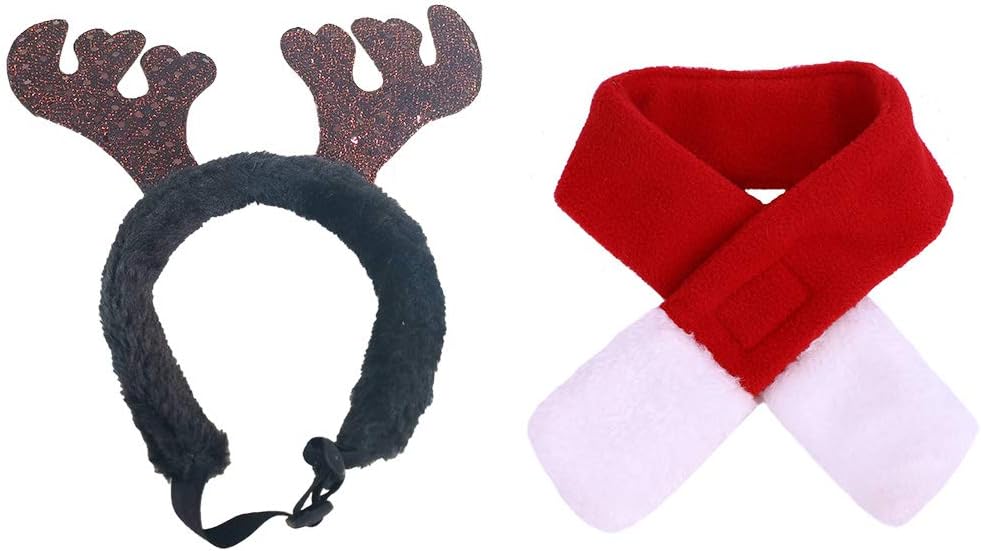 Reindeer Antlers for Dogs Headband Small Dog Reindeer Costume Christmas Pet Outfit - Image 3