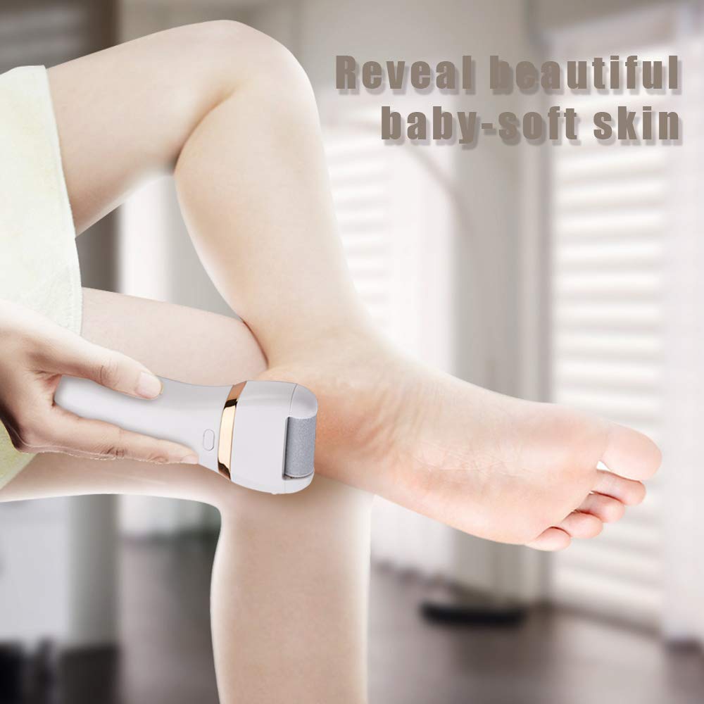 Callus Remover for Feet, Rechargeable Electric Foot File Hard Skin Remover Pedicure Tools for Feet Electronic Callus Shaver Waterproof Pedicure kit for Cracked Heels and Dead Skin with 3 Roller Heads : Beauty
