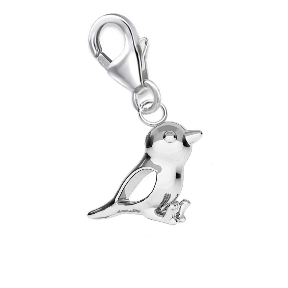 Charm Pendant for Charm Bracelet, 925 Real Silver, Children, Girls, Babies, Ladies, Sterling Silver, Cubic Zirconia