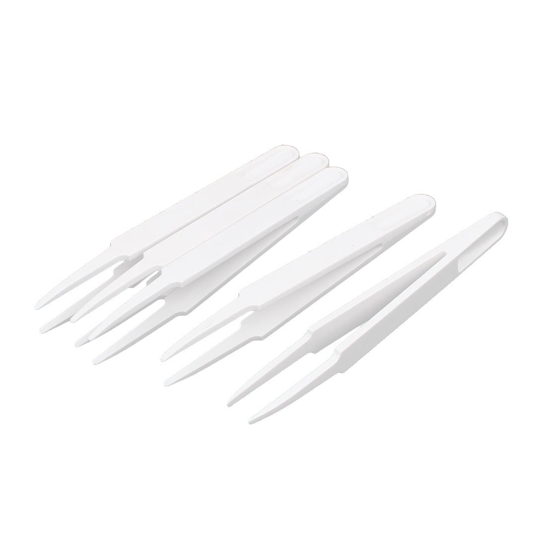 Sourcingmap Industrial 115mm Long Plastic Pointed Tip Anti-Static Tweezers Hand Tool 5pcs 93303