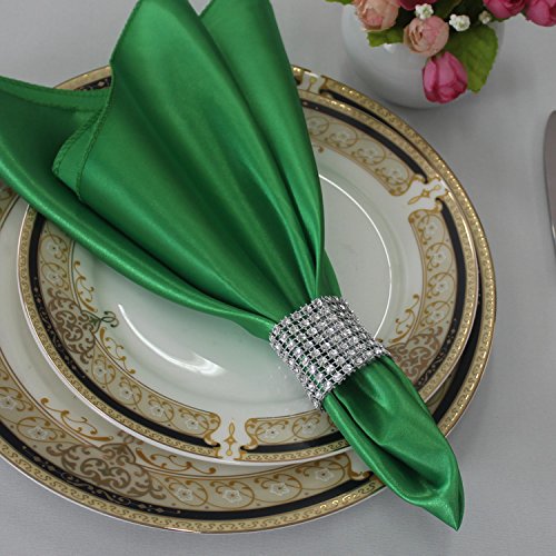 sexyrobot Rhinestone Napkin Rings Wedding Adornment, Napkin Holders for DIY Party Banquet Birthday, Silver (50PCS)