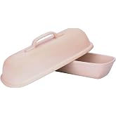 Goodview Household Superstone Covered Baker,Unglazed stoneware bakeware,Square Bread Porcelain Baking Pan,Bakes Italian Bread with Light Crumb and Crusty Crust (15.3 * 5.9 * 7 in)