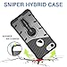 iPhone 7 Case, Moonmini Heavy Duty Shockproof Dual Layer Hybrid Armor Defender Full Body Protective Cover with 360 Degree Rotating Kickstand for iPhone 7 (2016 Version) - Black + Dark Gray