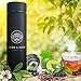 Multi-Purpose Travel Mug and Tumbler by Here & Now Supply Co. | Tea Infuser Water Bottle | Fruit Infused Flask | Hot & Cold Double Wall Stainless Steel Coffee Thermos (Zen Black)