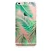 iPhone 7 , Colorful Rubber Flexible Silicone Case Bumper for Apple Clear Cover - Summer Bahama Leaf