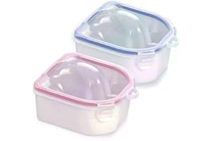 OARKIVE 2pcs Nail Soaking Bowl Soak Off Bowl Manicure Bowl Nail Soaking Tray Soak Off Acrylic Nail Remover Dip Powder Removal Kit Nail Polish Remover Bowl Acetone Soak Off Bowl for Home Nail Salon Supplies